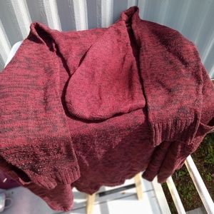 Red long cardigan sweater